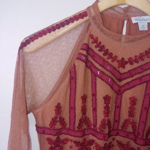 SUNDANCE jourdan Sequins & embroidered lace top - Picture 3 of 6